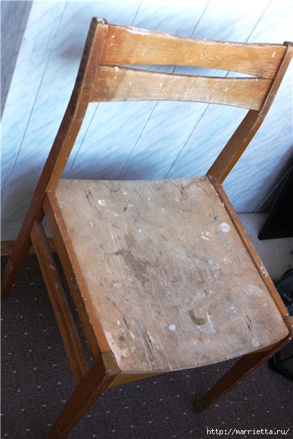 Реставрация старого стула. Декупаж газетами (10) (427x640, 152Kb)