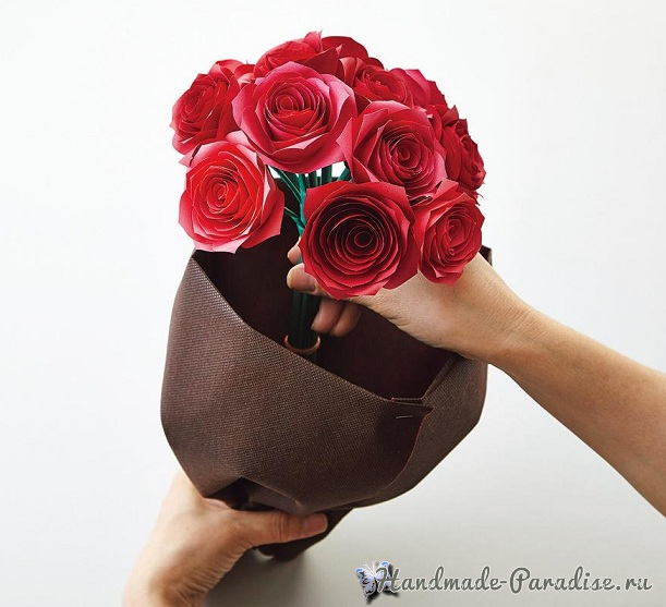 Букет роз из бумаги своими руками (12) (611x557, 204Kb)