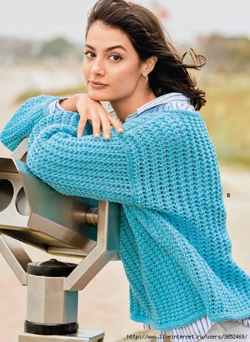 Пуловер бирюзового цвета 2 (511x700, 320Kb)