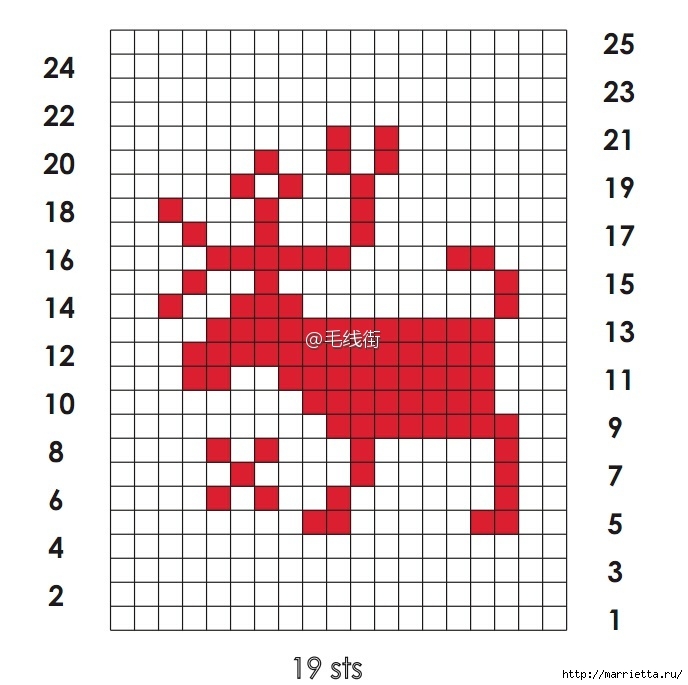 Плед с северными оленями крючком (2) (688x685, 156Kb)