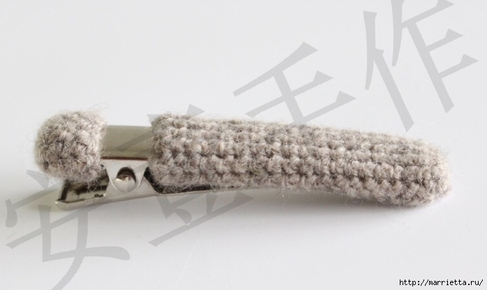 Вязание крючком. Зажим-заколка для волос (4) (700x415, 125Kb)