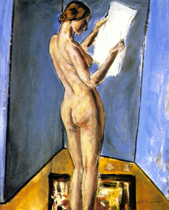Alfred Henry Maurer (1868 - 1932) - Nude Reading (c.1927) (563x700, 515Kb)
