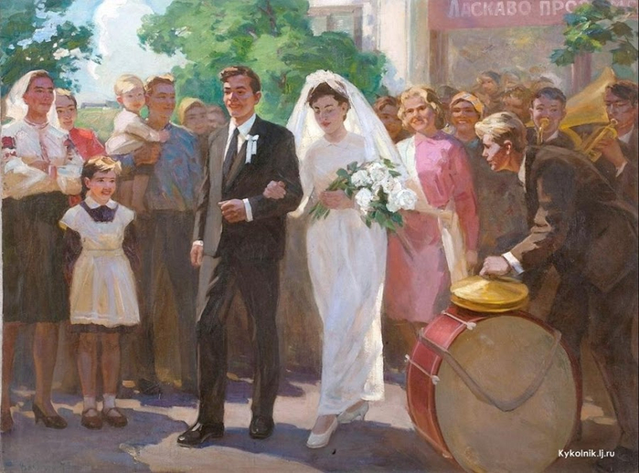 Васягин Григорий Васильевич (Украина, 1928 ?2005) «Свадьба» 1973 (700x518, 388Kb)