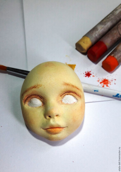 Тедди-долл из пластика. Роспись лица куклы (2) (493x700, 247Kb)