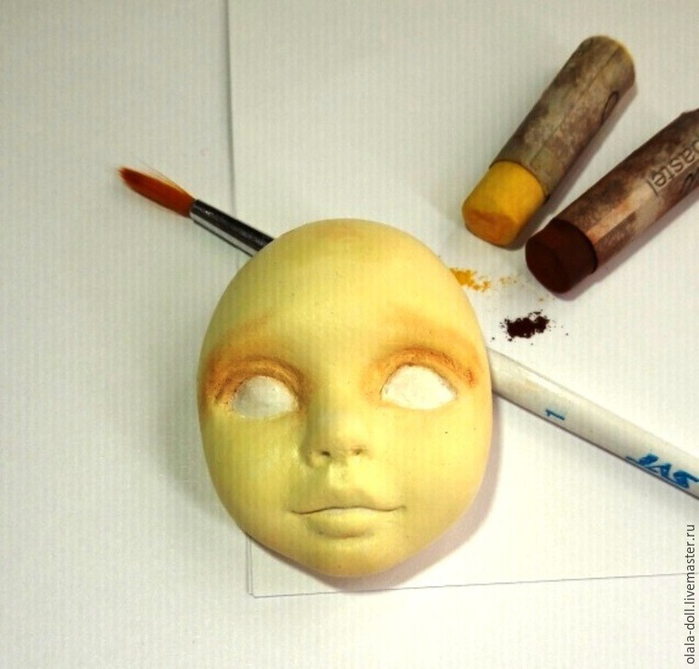 Тедди-долл из пластика. Роспись лица куклы (18) (700x669, 322Kb)