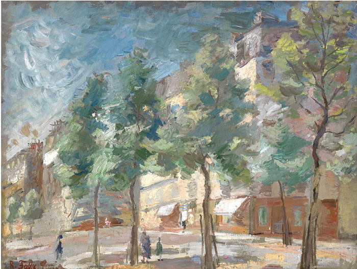 1930-1940 + Paris Street Scene. , . 52.7 cm x 71.8 cm.  5 ,  (700x527, 164Kb)
