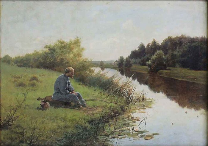 Fisherman_on_a_River_Bank_by_Nikolay_Bogatov_(1889) (700x493, 63Kb)