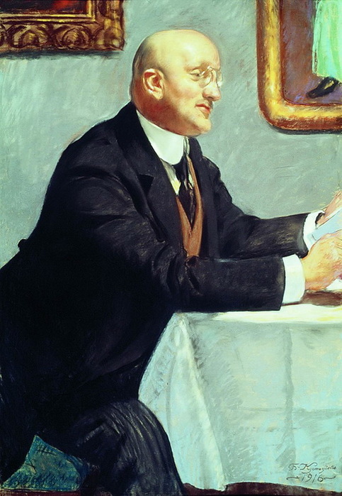 1916 Портрет И. Э. Грабаря работы Кустодиева. Карт, паста. 106 х 71 cm. ГРМ (483x700, 118Kb)