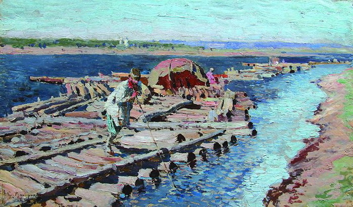 Картина плоты на енисее