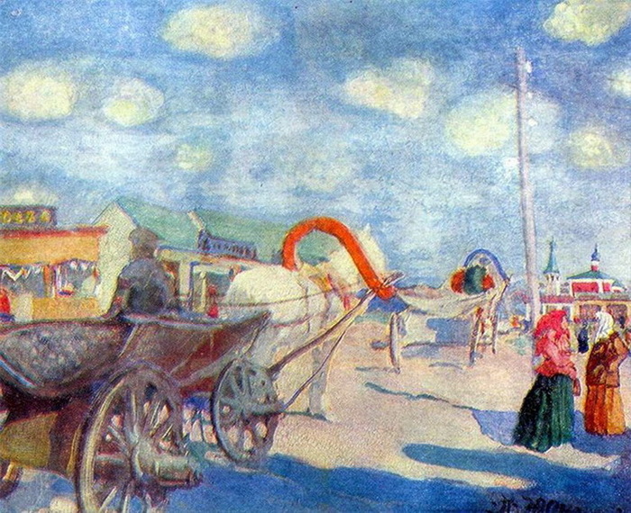 Описание картины утро индустриальной москвы