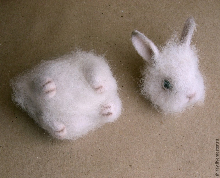 Пасхальный кролик в технике валяние из шерсти (6) (700x567, 368Kb)
