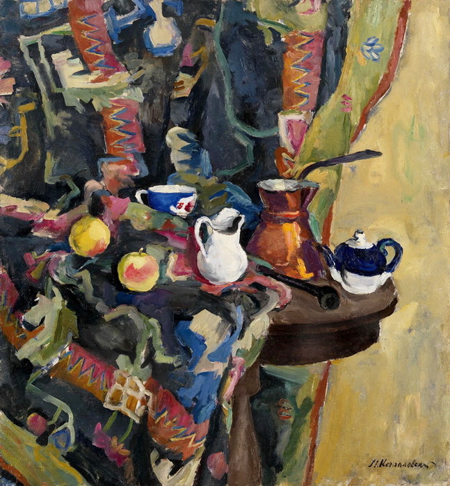 1944 Still Life with Fruit and a Brightly Coloured Tablecloth90 x 82 cm,  (647x700, 210Kb)