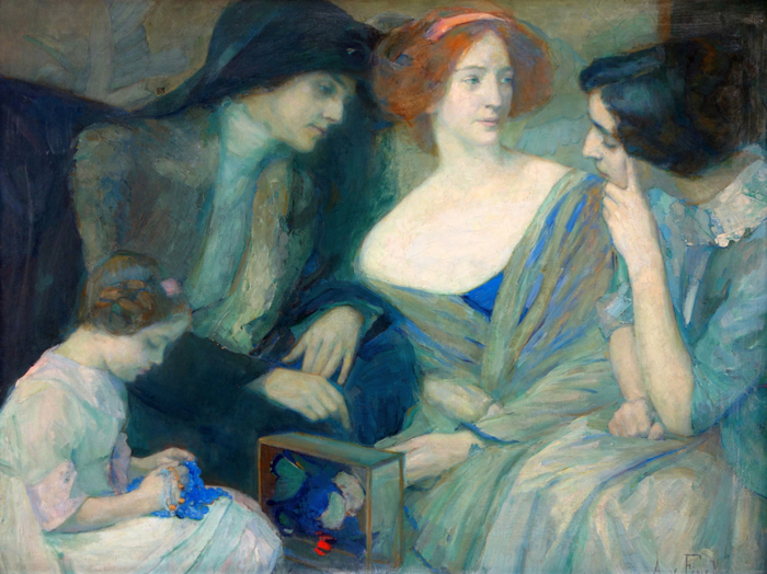 Adele von Finck - Damen im Gespräch, c. 1916 (700x524, 397Kb)