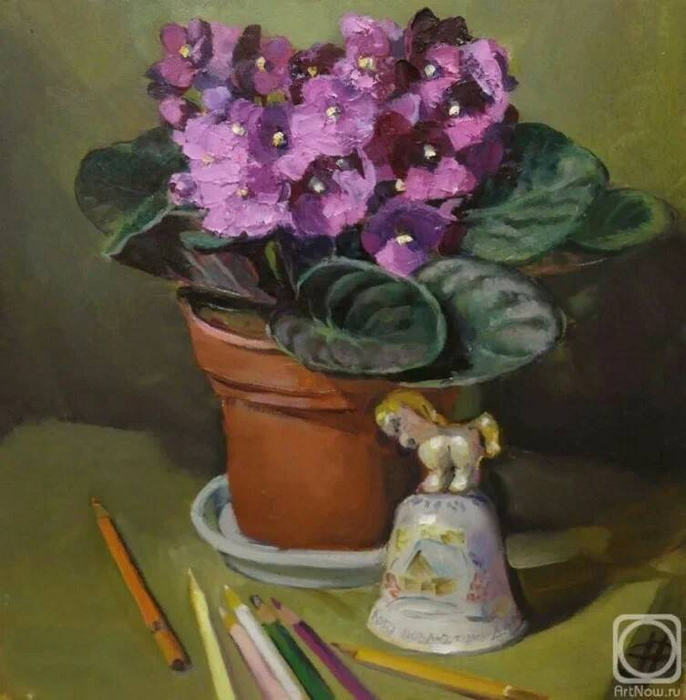 Фиалки живопись картинки