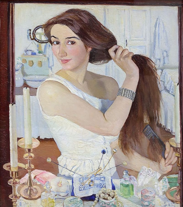 За туалетом. Автопортрет (618x700, 494Kb)