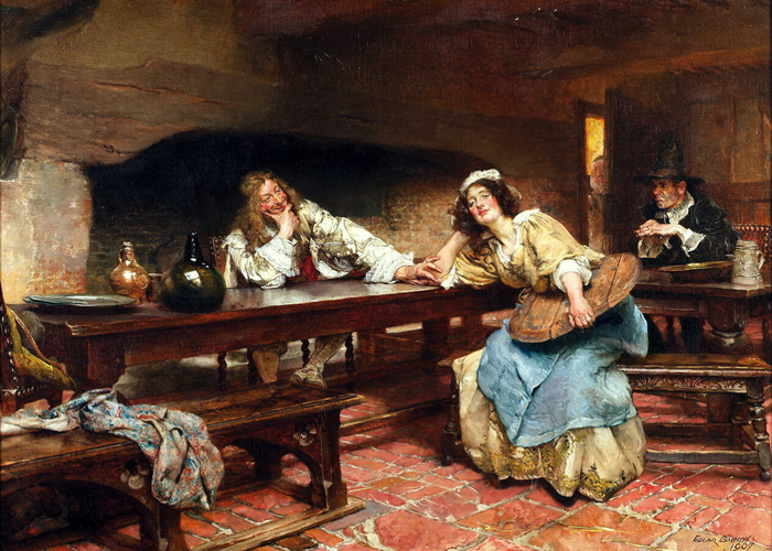 --Edgar Bundy (British 1862-1922)Flirtation. (700x500, 489Kb)