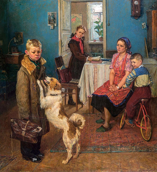 Фёдор Решетников. Опять двойка. 1952 (642x700, 621Kb)