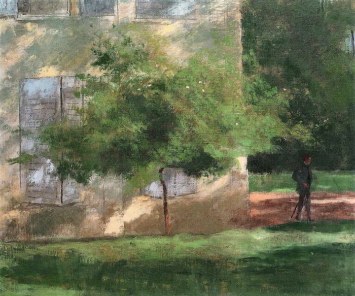 1876 Small tree in front of the house at La Queue-en-Brie, 37×44, private  (700x583, 155Kb)