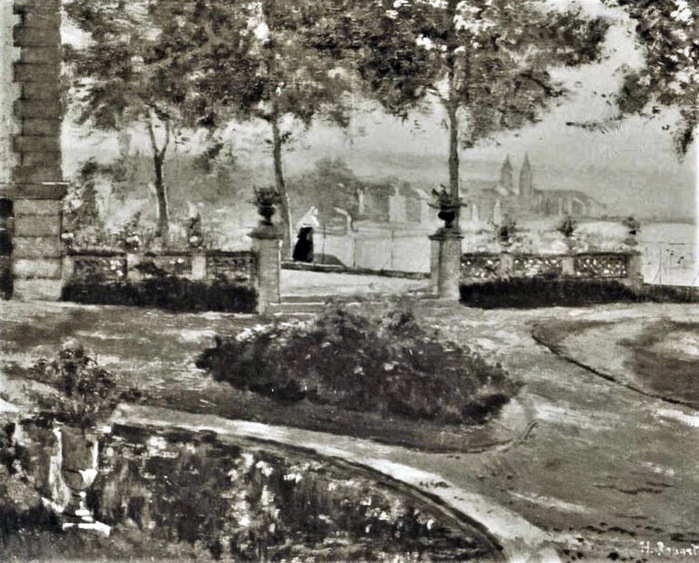 1861-1896 View on Melun, etch after painting,  (700x563, 158Kb)