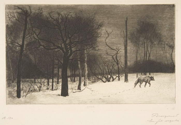 1864 Winter (or Wolf in the Snow), etching (fourth state of four), 32.5 x 50.5 cm,    (700x484, 101Kb)