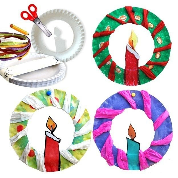 a08137595923f343699886178cda9a3f--paper-plate-crafts-christmas-wreaths (624x622, 260Kb)