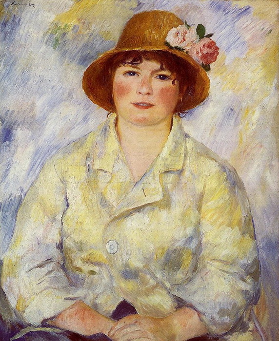 1885 A portrait of Aline Charigot (1859-1915), Renoir's wife 25.7  53.9 cm   (572x700, 200Kb)