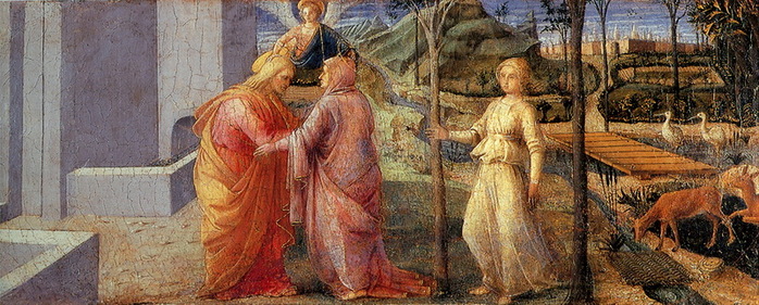 1440-1445 meeting of Joachim and Anne at the Golden Gate., . 21.9 x 49.7 cm Ashmolean Museum) Edit this at Wikidata (700x281, 123Kb)