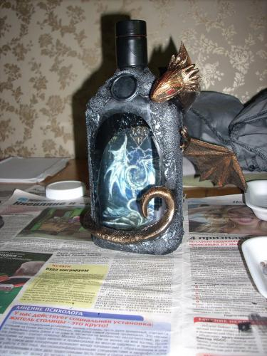 Пещера дракона. Декоративная бутылка (10) (375x500, 129Kb)