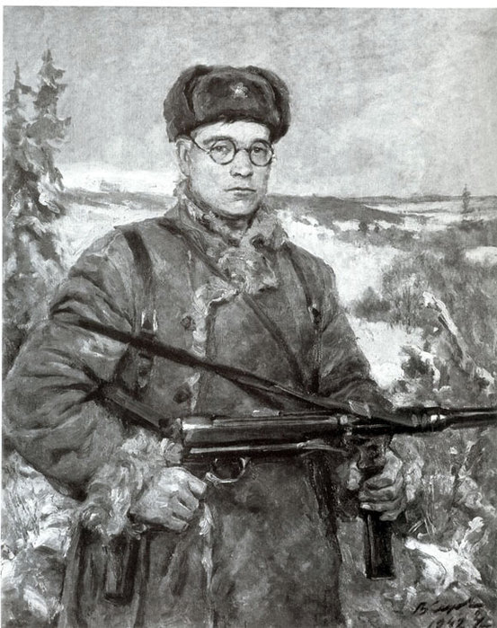 Серов В.А.. Портрет партизана Власова. 1942г. (553x699, 270Kb)