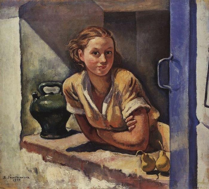 Коллиур. Катя на террасе. 1930 год (700x634, 485Kb)