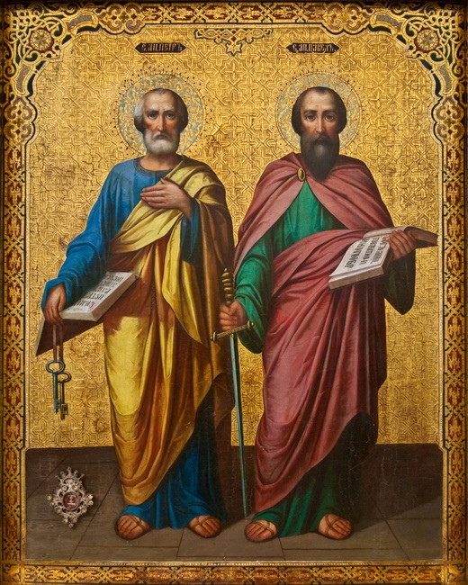 Петр и Павел, русская икона (520x650, 430Kb)