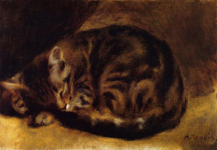 Ренуар спящая кошка (700x484, 408Kb)