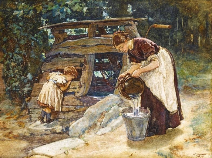 Andrew Small  At  the Well 1876 (700x521, 467Kb)