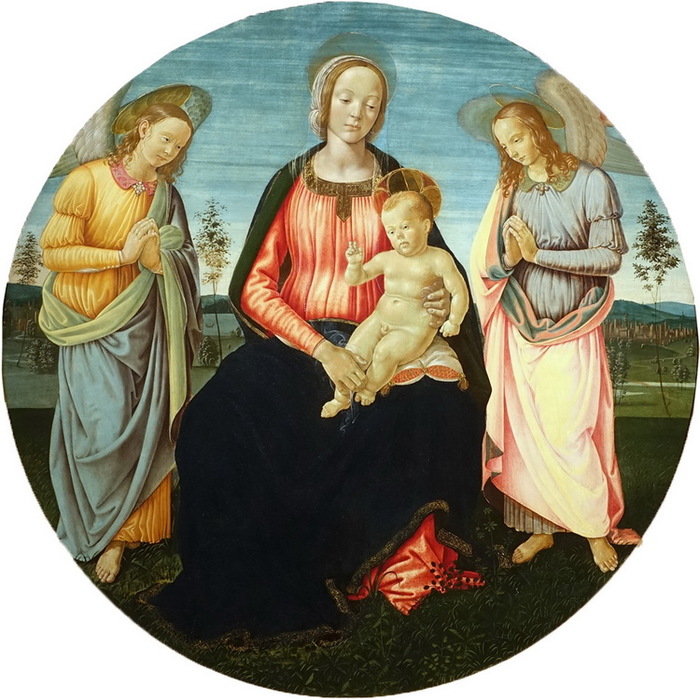 1495 Madonna And Child With Two Angels. , . =116.2 cm   - ,  , . (700x700, 161Kb)