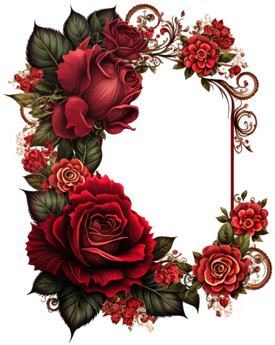 Pngtreered rose valentines day frame_8989978 (559x700, 539Kb)
