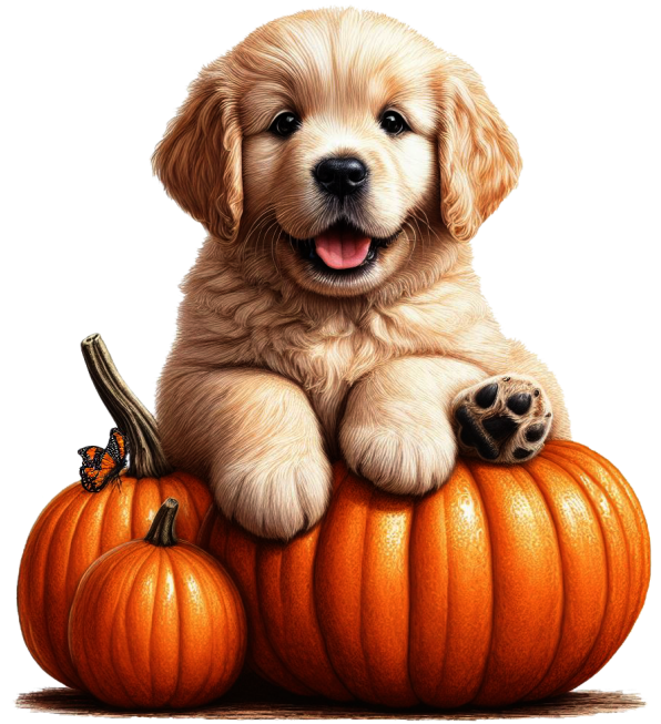 Pumpkins&GoldenRetAIbyLoriM10-232 (596x653, 553Kb)