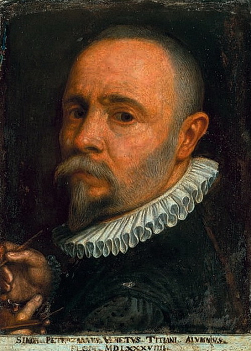  Self-portrait Simone Peterzano, 1589. , .  23   16.5 cm. Caption bottom center (500x700, 127Kb)