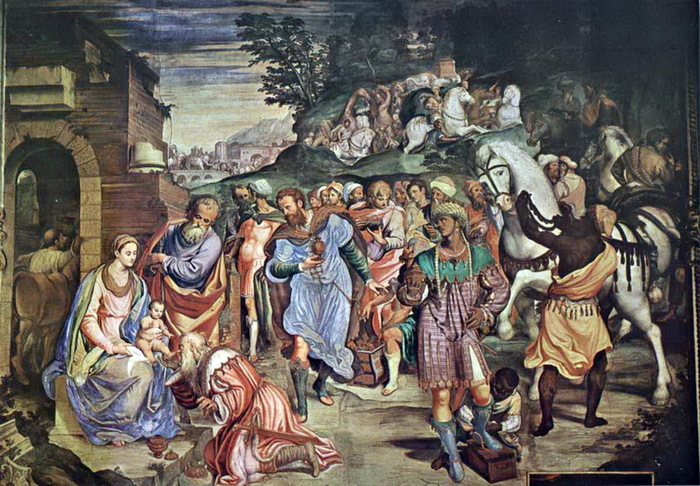 2 1578-1582 Adoration of the Magi, work by Simone Peterzano (700x486, 172Kb)
