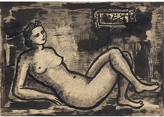 1930 Reclining Nude. , . 24.1 x 31.1 cm.  (700x498, 125Kb)