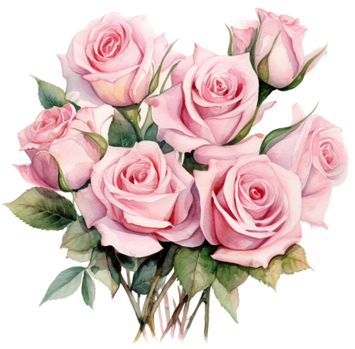 Pngtreebouquet of pink roses watercolor_13326739 (700x688, 611Kb)