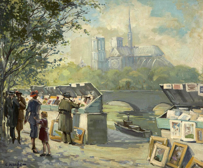 A view of the Seine River with the Notre Dame Cathedral in the distance (700x581, 517Kb)