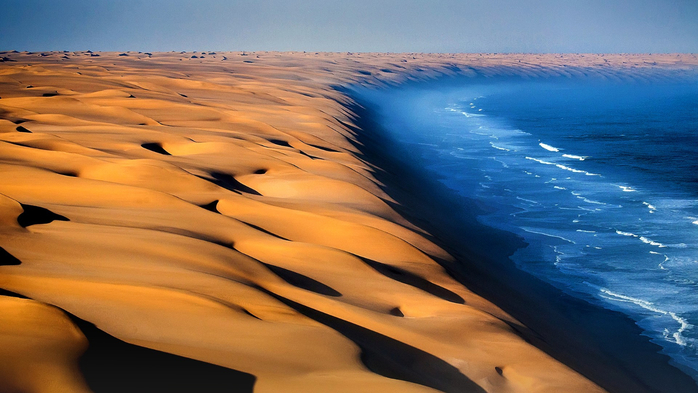Dunes of the Namib Desert meet the Atlantic Ocean, Namibia (700x393, 313Kb)