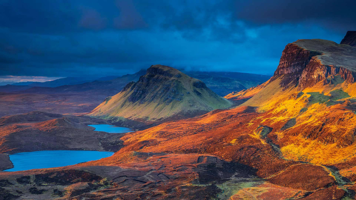 Lake Leum na Luirginn and Lake Cleat, Isle of Skye, UK (700x393, 355Kb)