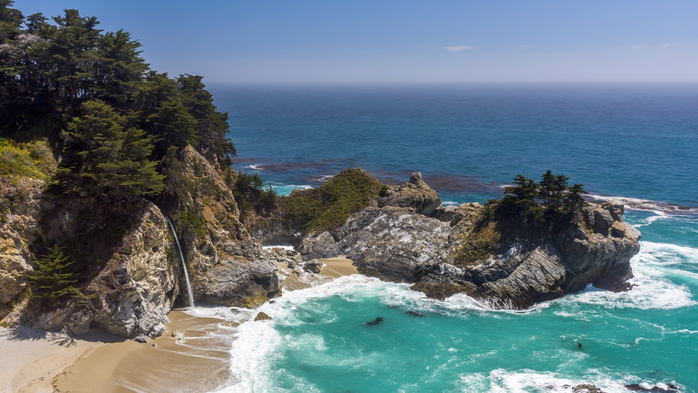 McWay Cove, McWay Falls, Julia Pfeiffer Burns State Park, Big Sur, California, USA (700x393, 311Kb)