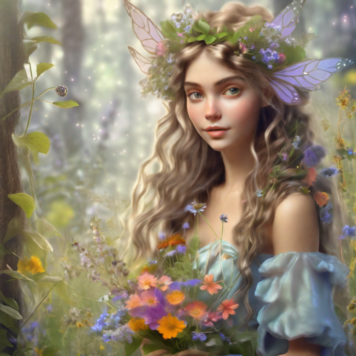 gentle-forest-fairy-with-a-bouquet-of-wildflowers (3) (700x700, 750Kb)