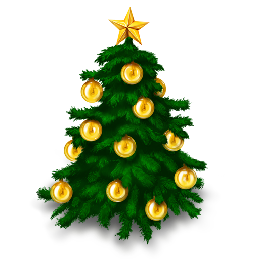 Christmas-Fir-Tree-Golden-Ornament-PNG (512x512, 201Kb)