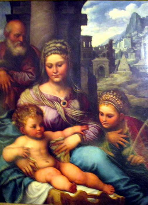 1533 Sacra famiglia con santa Caterina,dAlessandria. lio su tela 133 x 99 cm (505x700, 123Kb)