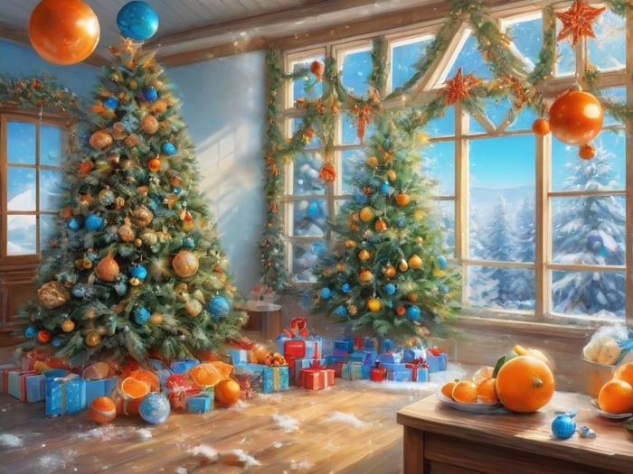 AlbedoBase_XL_Green_Christmas_tree_fairy_tale_snowflakes_beaut_0 (700x525, 313Kb)