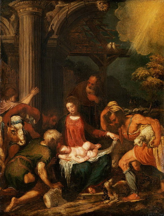1560 Adoration of the Shepherds. , . 100 x 76 cm.  (532x700, 174Kb)