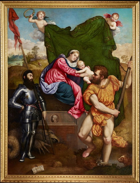 1525-1527 Madonna con Bambino, San Giorgio e San Cristoforo. 210 x 160 cm.  , Lovere (534x700, 157Kb)